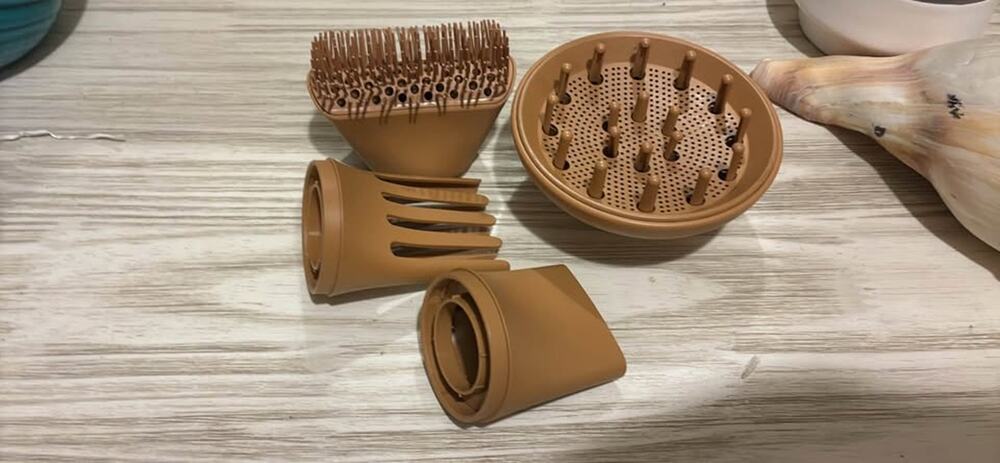 Pattern Hair Dryer Attachment Set - Diffuser, Brush and Nozzles
